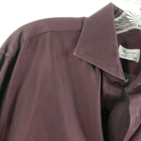 Stenstroms Men's Fitted Body Two Fold Cotton Button Down Color Changing Shirt - Picture 3 of 14